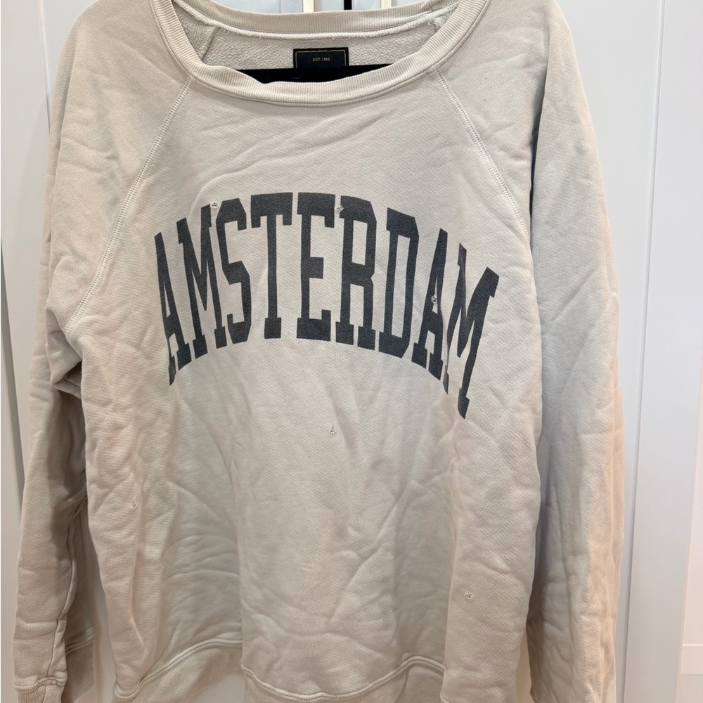 Amsterdam Graphic Crewneck Sweater - Cream